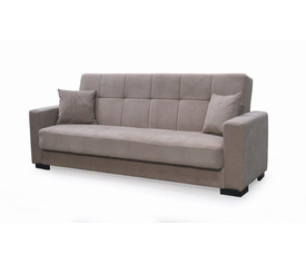 CARSON Καναπές – Κρεβάτι με Αποθηκευτικό Χώρο, 3Θέσιος Ύφασμα Καφέ