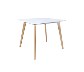 MARTIN Τραπέζι Κουζίνας - Εστιατορίου, Οξιά Φυσικό, MDF Άσπρο