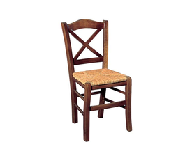 METRO Καρέκλα Οξιά Βαφή Εμποτισμού Καρυδί, Κάθισμα Ψάθα