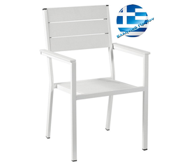 Αγαλβάνιστη Στοιβαζόμενη Μεταλλική Πολυθρόνα Pollywood 56*54*90