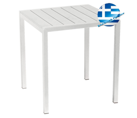 Τετράγωνο Τραπέζι Αλουμινίου Με Λευκό Pollywood 68 x 68 x 72cm