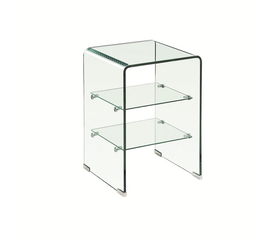 GLASSER Κομοδίνο Clear  2 Ράφια - Γυαλί 10mm / 5mm