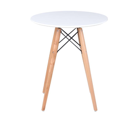 ART Wood Τραπέζι, Πόδια Οξιά Φυσικό, Επιφάνεια MDF Άσπρο