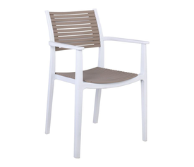 AKRON Πολυθρόνα PP-UV Άσπρο - Sand Beige