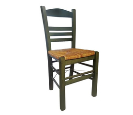 ΣΙΦΝΟΣ Καρέκλα Οξιά Βαφή Εμποτισμού Ανιλίνη Πράσινο, Κάθισμα Ψάθα