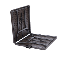 ΤΡΑΠΕΖΙ ΜΕΤΑΛΛΙΚΟ CATERING  ΒΑΛΙΤΣΑ ΠΤΥΣΣΟΜΕΝΟ ΣΕ ΑΠΟΜΙΜΗΣΗ ΞΥΛΟΥ - L152xW75,5xH72cm