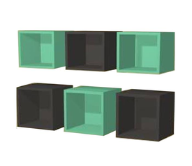 ΡΑΦΙΑ 34x34cm 6 ΘΕΣΕΩΝ ΣΕ ΧΡΩΜΑ ΠΡΑΣΙΝΟ-ΑΝΘΡΑΚΙ AFS NUVOLA 112 