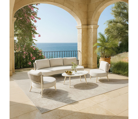 LA LUNA ΣΑΛΟΝΙ SET 1+2+1 OFF WHITE