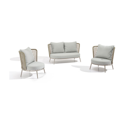 POLO ΣΑΛΟΝΙ SET 1+2 ΜΠΕΖ Αλουμινίου