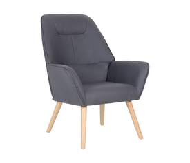 NATTALY Πολυθρόνα - Μπερζέρα K/D, Ύφασμα Nabuk Γκρι