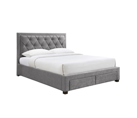 NOBLE ΚΡΕΒΑΤΙ (ΓΙΑ ΣΤΡΩΜΑ 160x200cm) ΓΚΡΙ ΣΚΟΥΡΟ 216.5x165x122