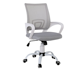 BF2101-S Πολυθρόνα-Pro Γραφείου με Ανάκλιση, Βάση Μέταλλο Βαφή Άσπρο, Γκρι Mesh