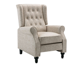 CHESTER Relax Πολυθρόνα Μπερζέρα Σαλονιού, Καθιστικού Ύφασμα Απόχρωση Antique Εκρού