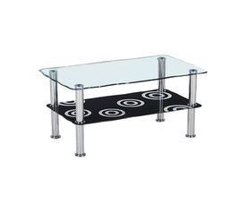 DANIEL DECO Τραπεζάκι Σαλονιού Καθιστικού, Inox - Γυαλί 8/5mm