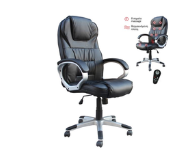 BF7300 Πολυθρόνα Γραφείου Διευθυντή, 8 Σημεία Massage, Θερμαινόμενη Πλάτη, Pu Μαύρο
