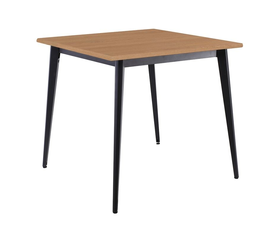 VIDAL Τραπέζι Μέταλλο Βαφή Μαύρο, Επιφάνεια 80x80cm/16mm Contract Sliq Beech