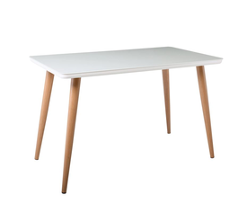 UNION Τραπέζι Τραπεζαρίας Κουζίνας, Μέταλλο Βαφή Φυσικό Γυαλί Άσπρο