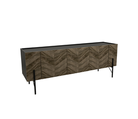 PARKE TV STAND ΜΑΥΡΟ ΦΥΣΙΚΟ ΜΕ PATTERN 160x43x60