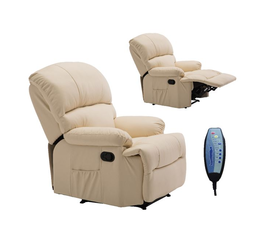 SPACE Πολυθρόνα Massage Σαλονιού - Καθιστικού, PU Μπεζ