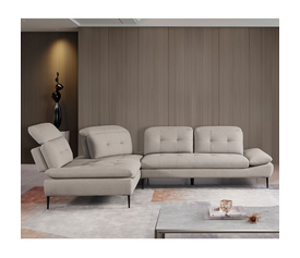 SELBY Καναπές Σαλονιού Δεξιά Γωνία, Ανακλινόμενα Κεφαλάρια, Ύφασμα Μπεζ