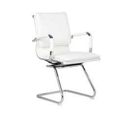 BF3600V Πολυθρόνα Γραφείου Επισκέπτη, Μέταλλο Βάση Χρώμιο - PU Άσπρο