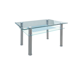 VERON Τραπέζι Τραπεζαρίας Κουζίνας Inox - Γυαλί