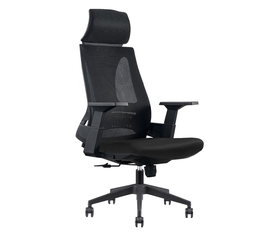 BF8750 Πολυθρόνα Γραφείου Διευθυντή, Mesh Μαύρο, Ύφασμα Μαύρο
