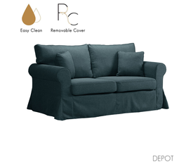 ASHLEY ΚΑΝΑΠΕΣ 2ΘΕΣΙΟΣ ΜΕ ΑΠΟΣΥΡΟΜΕΝΟ ΜΠΛΕ 173x85x95