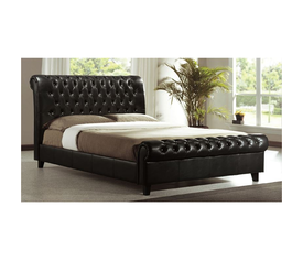 HARMONY Κρεβάτι Διπλό για Στρώμα 160x200cm, PU Σκούρο Καφέ