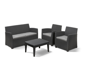 ΣΕΤ ΣΑΛΟΝΙ ΚΗΠΟΥ ΠΟΛΥΠΡΟΠΥΛΕΝΙΟΥ 4 ΤΕΜΑΧΙΩΝ ALLIBERT CORONA LOUNGE SET 