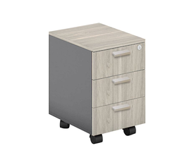 PROGRESS Συρταριέρα Τροχήλατη Γραφείου, 3 Συρτάρια, Απόχρωση Elm - Sky Grey
