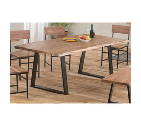 LIZARD Τραπέζι Τραπεζαρίας Σαλονιού-Κουζίνας Μέταλλο Βαφή Μαύρο, Ξύλο Ακακία Φυσικό