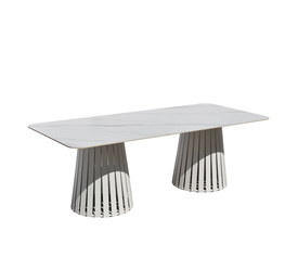 EURORA ΤΡΑΠΕΖΙ ΛΕΥΚΟ ΜΕ ΟΨΗ ΜΑΡΜΑΡΟΥ ΛΕΥΚΟ 220x100x75cm