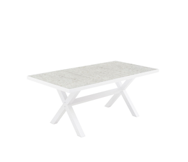 STABLE ΤΡΑΠΕΖΙ TERRAZZO ΛΕΥΚΟ 181x90.5x75cm