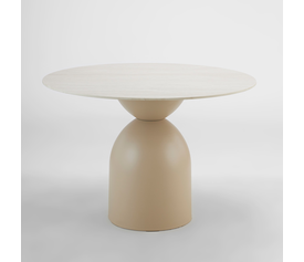 EARTH ΤΡΑΠΕΖΙ BEIGE ΜΕ ΟΨΗ ΜΑΡΜΑΡΟΥ 110x110x75cm