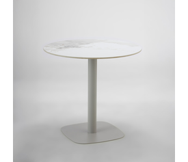 UNO ΤΡΑΠΕΖΙ BEIGE ΜΕ ΟΨΗ ΜΑΡΜΑΡΟΥ ΓΚΡΙ 80x80x74cm
