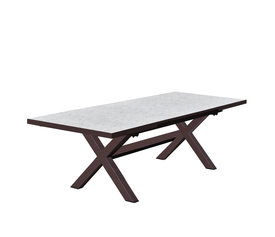 SORPRESA ΤΡΑΠΕΖΙ ΕΠΕΚΤΕΙΝΟΜΕΝΟ-Η TERRAZZO ΚΑΦΕ ΣΚΟΥΡΟ 202x101x77cm