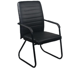 COLLET Πολυθρόνα Γραφείου Επισκέπτη Μέταλλο Μαύρο, Pu Μαύρο