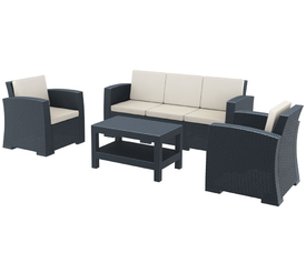 MONACO DARK GREY ΣΕΤ 3ΘΕΣ.ΚΑΝΑΠΕ ΜΕ ΜΑΞ. ΠΟΛ/ΝΙΟΥ