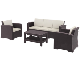 MONACO BROWN ΣΕΤ 3ΘΕΣΙΟΥ ΚΑΝΑΠΕ ΜΕ ΜΑΞ. ΠΟΛ/ΝΙΟΥ