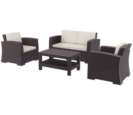 MONACO BROWN ΣΕΤ 2ΘΕΣΙΟΥ ΚΑΝΑΠΕ ΜΕ ΜΑΞ. ΠΟΛ/ΝΙΟΥ