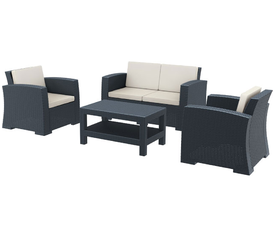 MONACO DARK GREY ΣΕΤ 2ΘΕΣ.ΚΑΝΑΠΕ ΜΕ ΜΑΞ. ΠΟΛ/ΝΙΟΥ