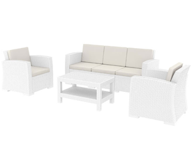 MONACO WHITE ΣΕΤ 3ΘΕΣΙΟΥ ΚΑΝΑΠΕ ΜΕ ΜΑΞ. ΠΟΛ/ΝΙΟΥ