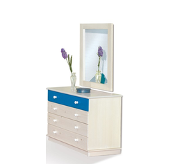Συρταριέρα με 4 Συρτάρια & Καθρέφτη Σουηδικό Ξύλο/ Λευκή Ανελίνη XND Νο2