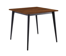 VIDAL Τραπέζι Μέταλλο Βαφή Μαύρο, Επιφάνεια 80x80cm/16mm Contract Sliq Walnut