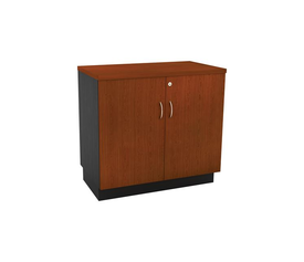 ΝΤΟΥΛΑΠΙ Χαμηλό Γραφείου Δίφυλλο με 2 Ράφια, Απόχρωση Dark Grey - Cherry