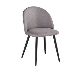 BELLA Καρέκλα Τραπεζαρίας, Μέταλλο Βαφή Μαύρο, Ύφασμα Απόχρωση Sand Grey