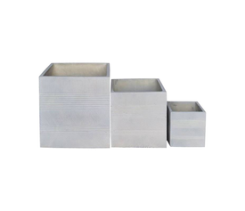 FLOWER POT-11 Set 3 τεμαχίων Σαγρέ Απόχρωση Beige 22x22x22 cm, 35x35x35cm, 45x45x45cm