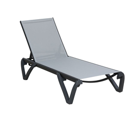 CAPRI K/D Ξαπλώστρα Αλουμίνιο Μαύρο, PP-UV Μαύρο - Textilene Γκρι