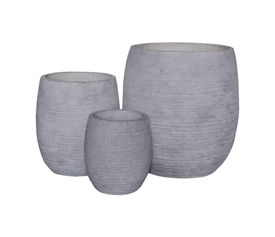 FLOWER POT-8  Set 3 τεμαχίων, Απόχρωση Light Grey Wash